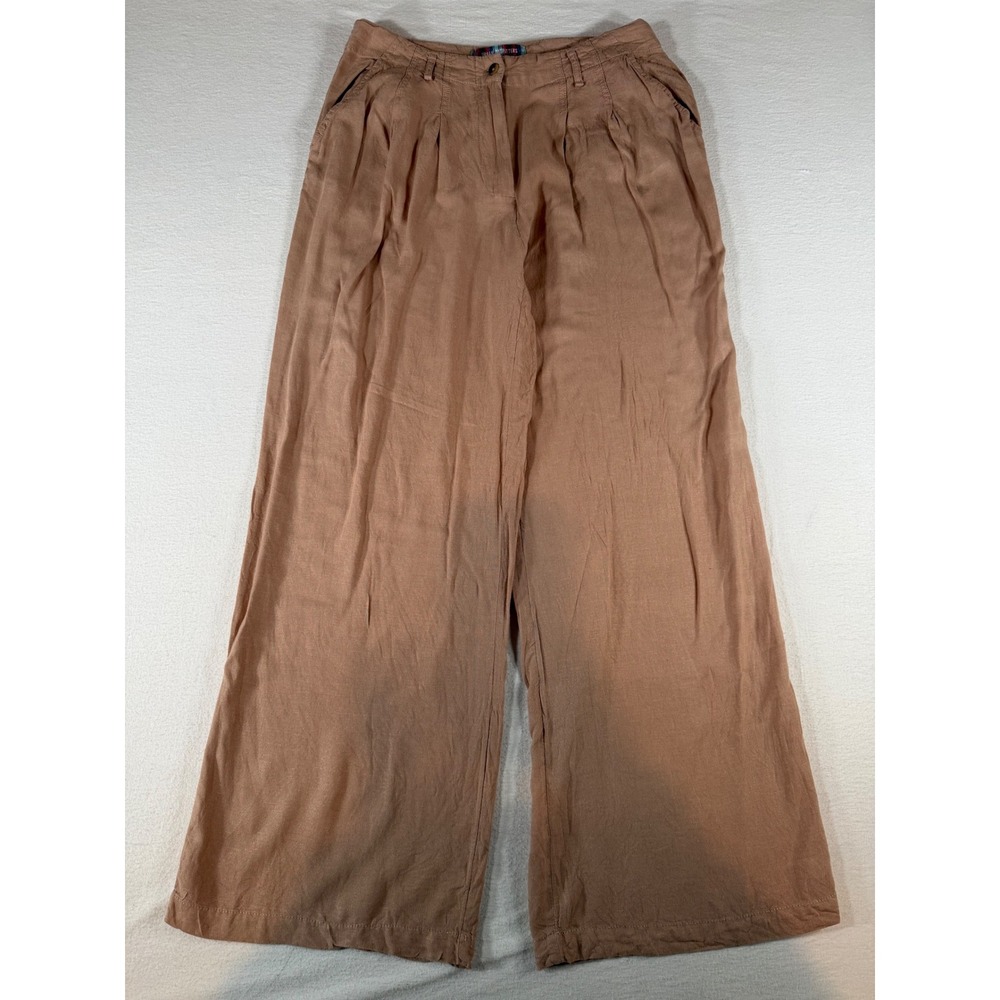 Urban Outfitters Wide Leg Linen Blend Pleated Pants Mauve Pink/Brown Size 4